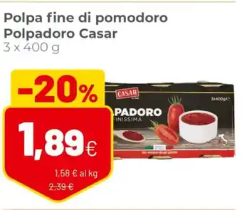 Coop Casar Polpa fine di pomodoro Polpadoro 3 x 400 g offerta
