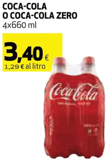 Coop Coca-Cola o Coca-Cola Zero 4x660 ml offerta