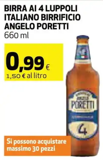 Coop Angelo Poretti Birra Ai 4 Luppoli Italiano Birrificio 660 ml offerta