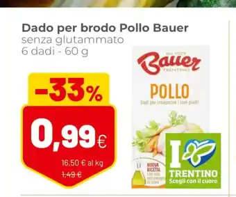 Coop Bauer Dado per brodo Pollo senza glutammato 6 dadi - 60 g offerta