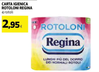 Coop Regina Carta Igienica Rotoloni 4 rotoli offerta