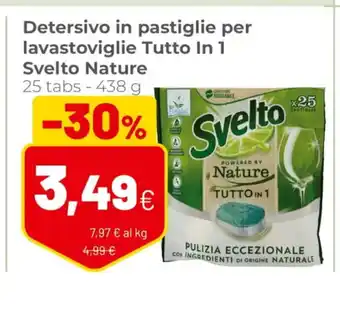 Coop Svelto Nature Detersivo in pastiglie per lavastoviglie Tutto in 1 25 tabs-438 g offerta