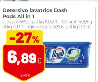 Coop Dash Detersivo lavatrice Pods All in 1 offerta