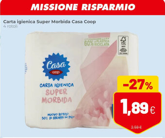 Coop Carta igienica Super Morbida Casa Coop 4 rotoli offerta