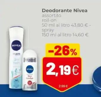 Coop Nivea Deodorante assortito roll on 50 ml offerta