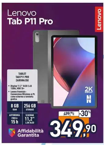 Unieuro Lenovo Tablet Tab P11 Pro ZAB50043SE 8 GB Ram 256 GB Storage offerta