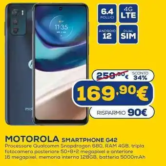 Euronics Motorola Smartphone G42 offerta