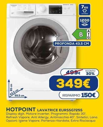 Euronics Hotpoint Lavatrice EURSSG725S offerta