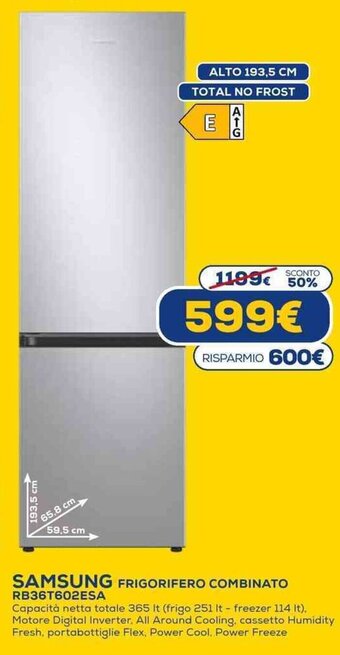 Euronics Samsung Frigorifero Combinato RB36T602ESA offerta