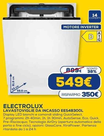 Euronics Electrolux Lavastoviglie Da Incasso EES48300L offerta