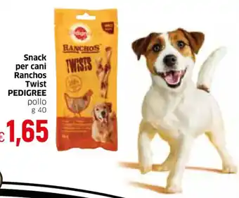 Galassia Pedigree Snack per cani Ranchos Twist pollo 40 g offerta