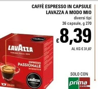 Basko Lavazza Caffè Espresso In Capsule A Modo Mio offerta