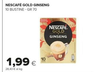 Tigre Nespresso Nescafe Gold Ginseng 70g offerta