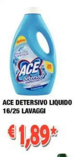 Cossuto Ace Detersivo Liquido 16/25 lavaggi offerta
