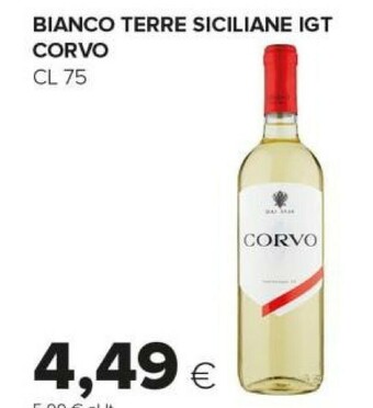 Tigre Corvo Vino Glicine Terre Siciliane Igt 750 G(ml) offerta