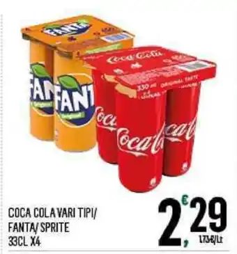 Despar Coca-Cola Vari Tipi/Fanta/Sprite 33cl x4 offerta