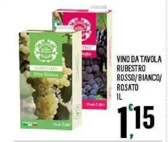 Despar Vino da Tavola Rubestro Rosso/Bianco/Rosato 1L offerta