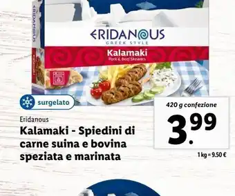 Lidl Kalamaki spiedini di carne suina e bovina speziata e marinata offerta
