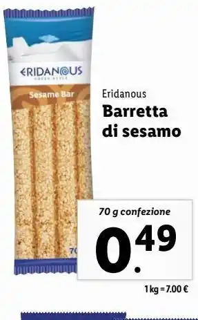 Lidl Barrette di sesamo eridanous offerta