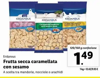 Lidl Frutta secca caramellata con sesamo eridanous offerta