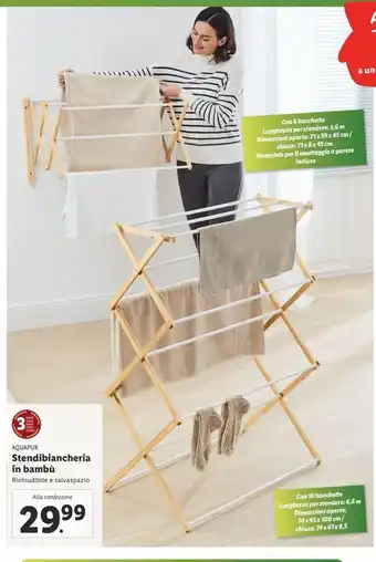 Lidl Stendibiancheria in bambu offerta