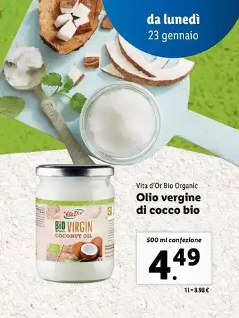 Lidl Olio vergine di cocco bio offerta