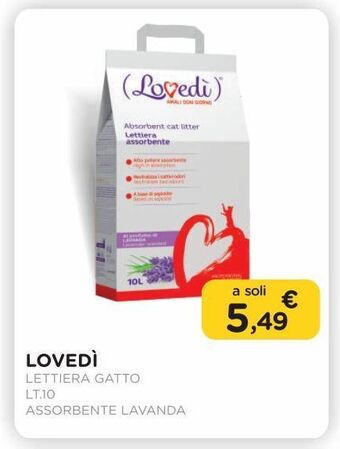 Arcaplanet Lovedi lettiera gatto lt.10 assorbente lavanda offerta