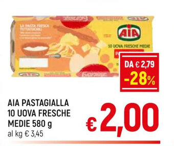 A&O AIA Pastagialla 10 Uova Fresche Medie 580 g offerta