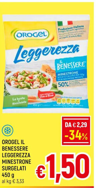 A&O Orogel IL Benessere Leggerezza Minestrone Surgelati 450 g offerta