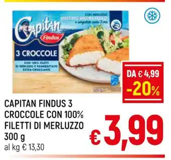 A&O Capitan Findus 3 Croccole Con 100% Filetti Di Merluzzo 300 g offerta