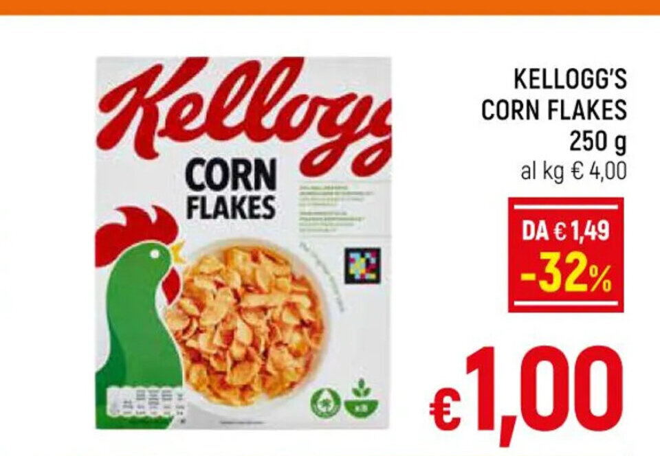 Kellogg's Corn Flakes 250 g offerta di A&O