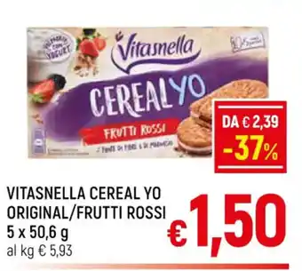 A&O Vitasnella Cereal Yo Original / Frutti Rossi 5 x 50,6 g offerta
