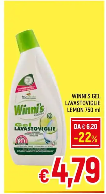 A&O Winni's Gel Lavastoviglie Lemon 750 ml offerta