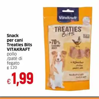 IperFamila Vitakraft Snack per cani Treaties Bits pollo / patè di fegato 120 g offerta