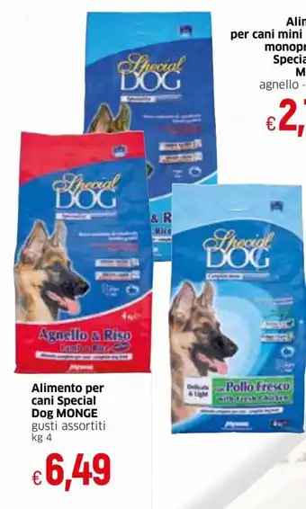 IperFamila Special Dog Monge Alimento per cani Special gusti assortiti 4 kg offerta