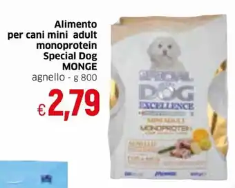 IperFamila Special Dog Monge Alimento per cani mini adult monoprotein agnello 800 g offerta