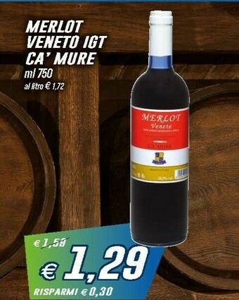 Prix Quality Ca' Mure Merlot Veneto Igt offerta