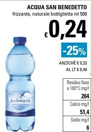 Basko San Benedetto Acqua Minerale Naturale 500 G(ml) offerta