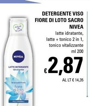 Basko Nivea Detergente Viso Fiore Di Loto Sacro offerta