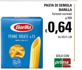 Basko Barilla Penne Rigate N.73 500 G(ml) offerta