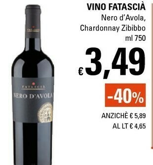 Basko Nero D'Avola Chardonnay Zibibbo Vino Fatascia offerta