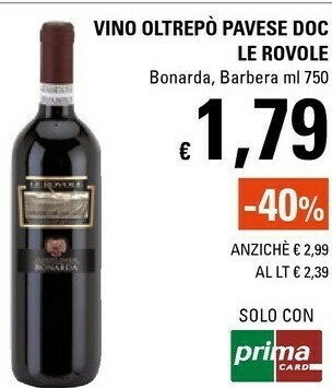 Basko Le Rovole - Barbera Oltrepò Pavese DOC 750 G(ml) offerta