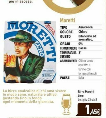 C+C Italmarket Moretti Birra Zero 330 G(ml) offerta