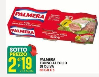Palmera Tonno All'Olio Di Oliva 80 gr x 3