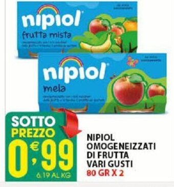 Nipiol Omogeneizzati Di Frutta vari gusti 80 gr x 2