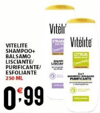 Vitelite Shampoo+Balsamo Lisciante/Purificante/Esfoliante 250 ml