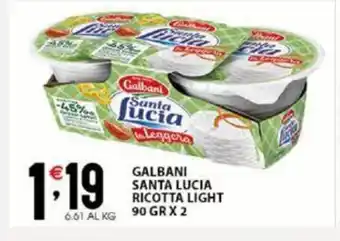 Sisa Galbani Santa Lucia Ricotta Light 90 gr x 2 offerta
