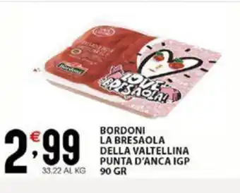 Sisa Bordon La Bresaola Della Valtellina Punta D'Anca IGP 90 Gr offerta
