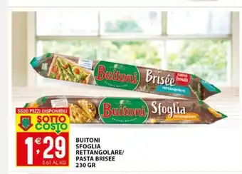 Sisa Buitoni Sfoglia Rettangolare / Pasta Brisee 230 gr offerta