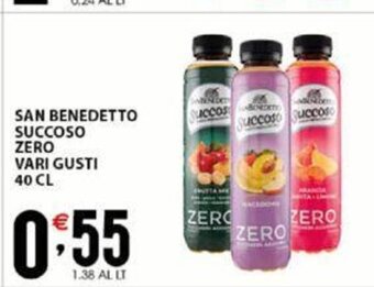 Sisa San Benedetto Succoso Zero Vari Gusti 40 cl offerta